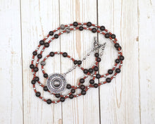 Ares Prayer Bead Necklace in Garnet: Greek God of War, Battle, Courage; Patron and Protector of Soldiers