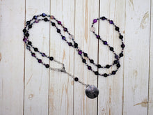 Ariadne Prayer Bead Necklace in Purple Stripe Agate: Greek Goddess, Mistress of the Labyrinth