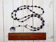 Ariadne Prayer Bead Necklace in Purple Stripe Agate: Greek Goddess, Mistress of the Labyrinth