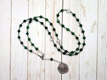 Ariadne Prayer Bead Necklace in Ruby in Zoisite: Greek Goddess, Mistress of the Labyrinth