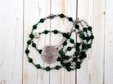 Ariadne Prayer Bead Necklace in Ruby in Zoisite: Greek Goddess, Mistress of the Labyrinth