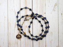 Chiron (Kheiron) Prayer Bead Necklace in Sodalite: Greek God of Wisdom, Teaching, Healing, Centaur God.