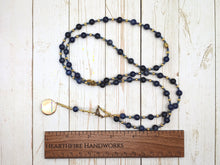 Chiron (Kheiron) Prayer Bead Necklace in Sodalite: Greek God of Wisdom, Teaching, Healing, Centaur God.