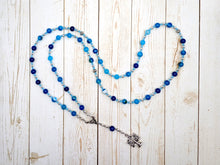 Dike (Justice) Prayer Bead Necklace in Blue Agate: Greek Goddess of Justice