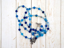 Dike (Justice) Prayer Bead Necklace in Blue Agate: Greek Goddess of Justice