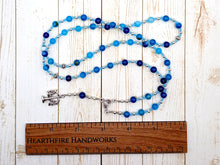 Dike (Justice) Prayer Bead Necklace in Blue Agate: Greek Goddess of Justice
