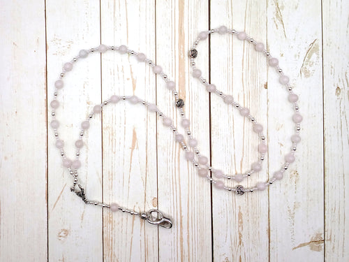 Eileithyia Prayer Bead Necklace in Rose Quartz: Greek Goddess of Childbirth and Pregnancy