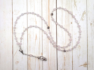 Eileithyia Prayer Bead Necklace in Rose Quartz: Greek Goddess of Childbirth and Pregnancy
