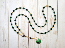 Gaia (Gaea) Prayer Bead Necklace in Green Agate: Mother Earth, Mother of the Greek Gods
