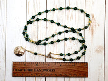 Gaia (Gaea) Prayer Bead Necklace in Green Agate: Mother Earth, Mother of the Greek Gods