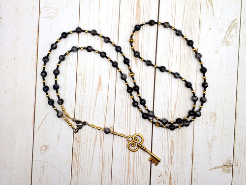 Hekate (Hecate) Prayer Bead Necklace in Labradorite: Greek Goddess of Magic, Witchcraft