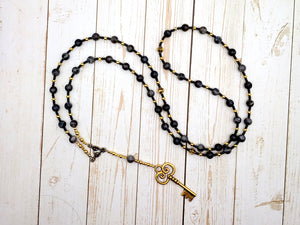 Hekate (Hecate) Prayer Bead Necklace in Labradorite: Greek Goddess of Magic, Witchcraft