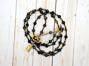 Hekate (Hecate) Prayer Bead Necklace in Labradorite: Greek Goddess of Magic, Witchcraft