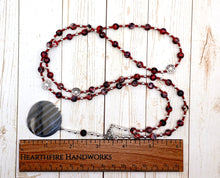 Hekate (Hecate) Prayer Bead Necklace in Red and Black Imperial Jasper: Greek Goddess of Magic, Witchcraft