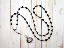 Medusa Prayer Bead Necklace in Dragon Blood Jasper:  Greek Goddess, Spirit of Protection