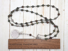 Medusa Prayer Bead Necklace in Dragon Blood Jasper:  Greek Goddess, Spirit of Protection