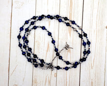 Prayer Bead Necklace for the Goddess Nike in Blue Tiger Eye: Greek Goddess of Victory, in Contests, Competitions and Battles