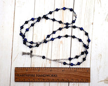 Prayer Bead Necklace for the Goddess Nike in Blue Tiger Eye: Greek Goddess of Victory, in Contests, Competitions and Battles