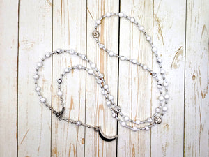Selene Prayer Bead Necklace in Howlite: Greek Goddess of the Moon