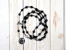 Selene Prayer Bead Necklace in Snowflake Obsidian: Greek Goddess of the Moon