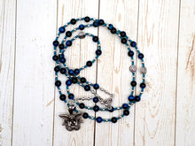 Prayer Bead Necklace for the 'Sirens in Aqua Blue Tiger Eye: Greek Sea Nymphs whose Song Lured Sailors to their Doom
