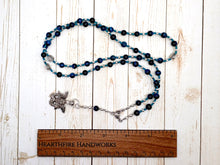 Prayer Bead Necklace for the 'Sirens in Aqua Blue Tiger Eye: Greek Sea Nymphs whose Song Lured Sailors to their Doom