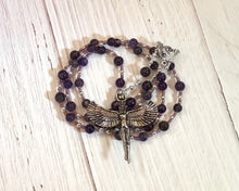 Isis (Aset) Prayer Bead Necklace in Amethyst: Egyptian Goddess of Magic, Wisdom, Motherhood