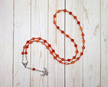 Isis (Aset) Prayer Bead Necklace in Carnelian: Egyptian Goddess of Magic, Wisdom, Motherhood