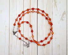 Isis (Aset) Prayer Bead Necklace in Carnelian: Egyptian Goddess of Magic, Wisdom, Motherhood