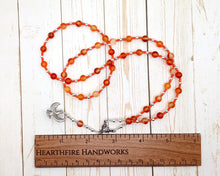 Isis (Aset) Prayer Bead Necklace in Carnelian: Egyptian Goddess of Magic, Wisdom, Motherhood