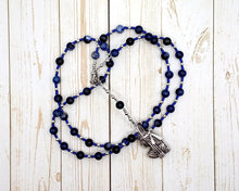 Ma'at Prayer Bead Necklace in Sodalite: Egyptian Goddess of Truth, Justice, and Order - Hearthfire Handworks