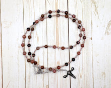 Meskhenet Prayer Bead Necklace in Rhodonite: Egyptian Goddess of Childbirth, Creator of the Ka