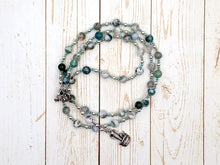 Renenutet Prayer Bead Necklace in Tree Agate: Egyptian Goddess of Abundance and the Harvest