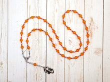 Serqet (Serket) Prayer Bead Necklace in Orange Jade: Egyptian Goddess of Healing, Magic, Scorpions and Venomous Beasts