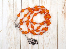 Serqet (Serket) Prayer Bead Necklace in Orange Jade: Egyptian Goddess of Healing, Magic, Scorpions and Venomous Beasts