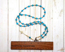Seshet (Seshat) Prayer Bead Necklace in Stabilized Turquoise: Egyptian Goddess of Writing, Wisdom and Knowledge (Copy)