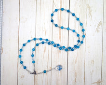 Tayet Prayer Bead Necklace in Blue Jade: Egyptian Goddess of Weaving and Fiber Arts, Goddess of Funerals