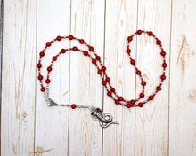 Wadjet Prayer Bead Necklace in Red Jasper: Egyptian Cobra Goddess, Patron and Protector of Lower Egypt