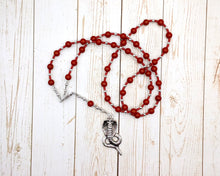 Wadjet Prayer Bead Necklace in Red Jasper: Egyptian Cobra Goddess, Patron and Protector of Lower Egypt