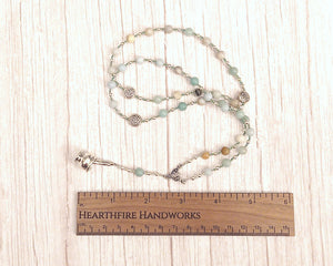 Eir Prayer Bead Necklace in Flower Amazonite: Norse Goddess of Healing, Companion of Frigga