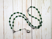 Eir Prayer Bead Necklace in Green Agate: Norse Goddess of Healing, Companion of the Goddess Frigg