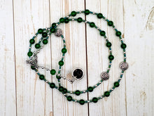 Eir Prayer Bead Necklace in Green Agate: Norse Goddess of Healing, Companion of the Goddess Frigg