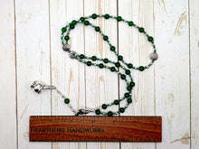 Eir Prayer Bead Necklace in Green Agate: Norse Goddess of Healing, Companion of the Goddess Frigg
