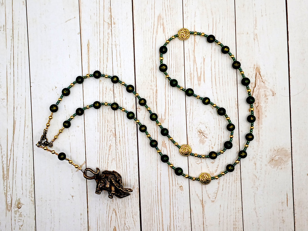 Frey Prayer Bead Necklace in Green Mashan Jade: Norse God of Fertility, Abundance, Prosperity