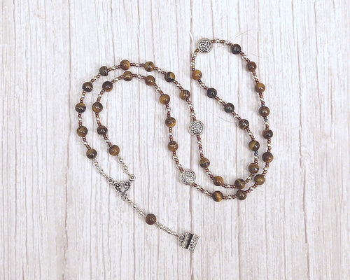 Fulla Prayer Prayer Bead Bead Necklace in Tiger Eye: Norse Goddess, Companion of Frigga