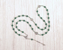 Gefjon Prayer Bead Necklace in Green Agate: Norse Goddess of Abundance and Agriculture, Protector of Young Women, Companion of Frigga