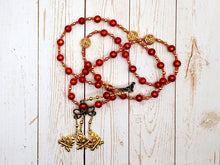 Gullveig Prayer Bead Necklace in Red Mashan Jade: Norse Goddess, Sorceress and Mistress of Seiðr