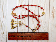Gullveig Prayer Bead Necklace in Red Mashan Jade: Norse Goddess, Sorceress and Mistress of Seiðr