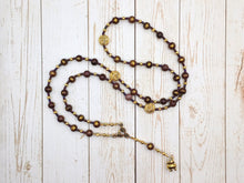Gunnlod Prayer Bead Necklace in Purple Mashan Jade: Norse Giantess, Guardian of the Mead of Poetry