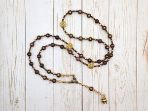Gunnlod Prayer Bead Necklace in Purple Mashan Jade: Norse Giantess, Guardian of the Mead of Poetry